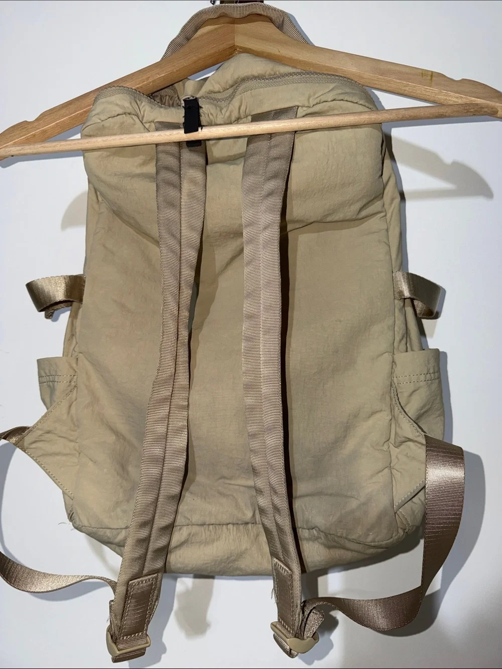 lululemon athletica Tan Khaki Backpack with Front Zip Pocket